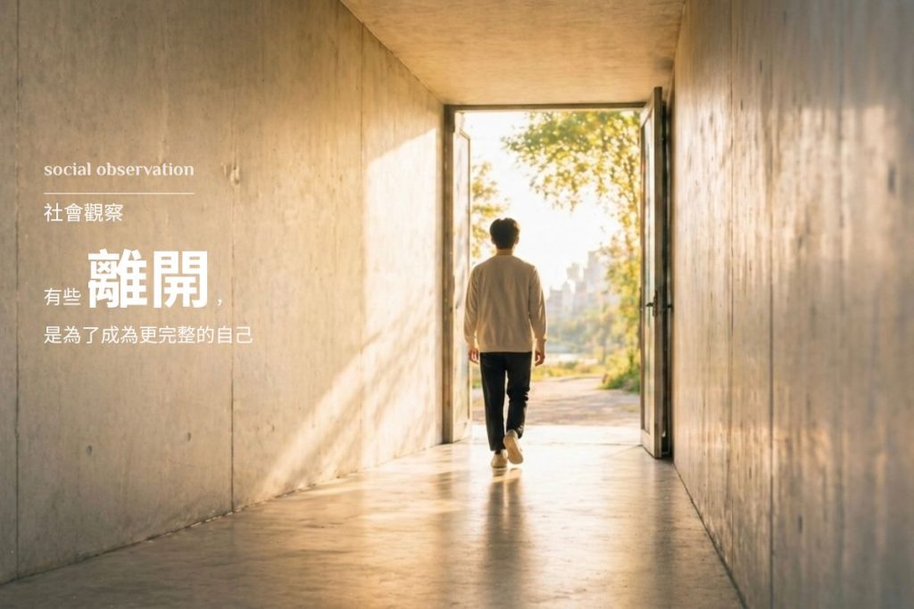 工作壓力下想離開的人走向出口象徵失去掌控感與職涯選擇